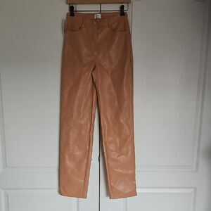 Wilfred Camel Faux Leather Pants